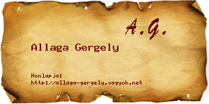 Allaga Gergely névjegykártya